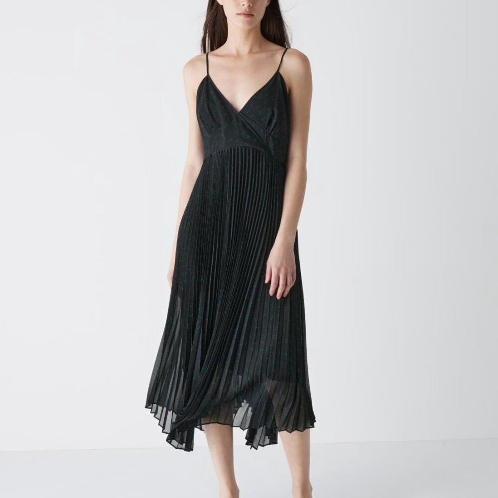 UNIQLO:C Clare Waight Keller Design Pleated Camisole Dress Black NWOT